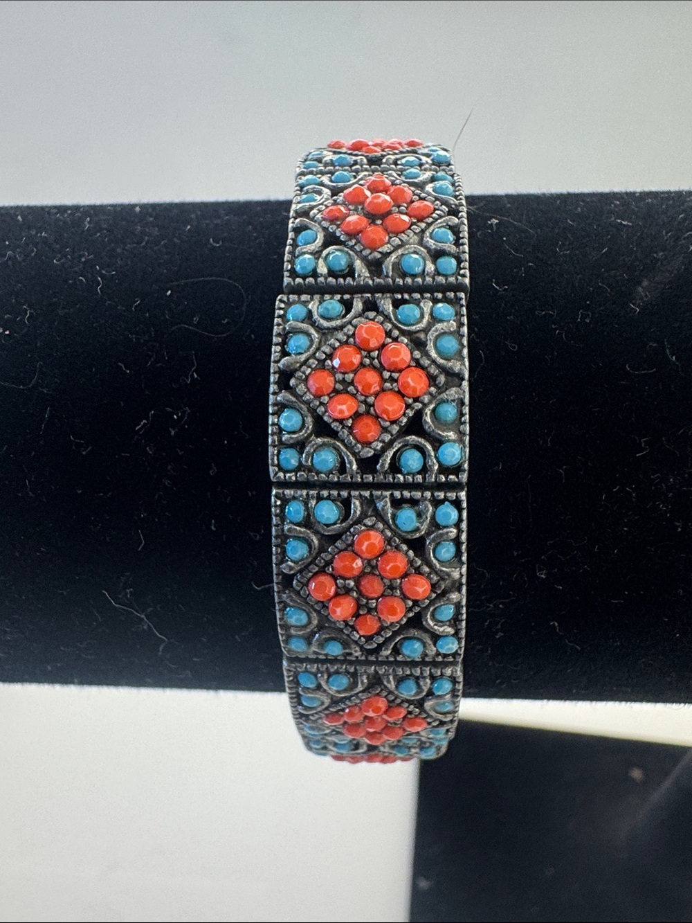 Lucky Brand Red & Turquoise Stone Tile Bracelet - Women Jewelry